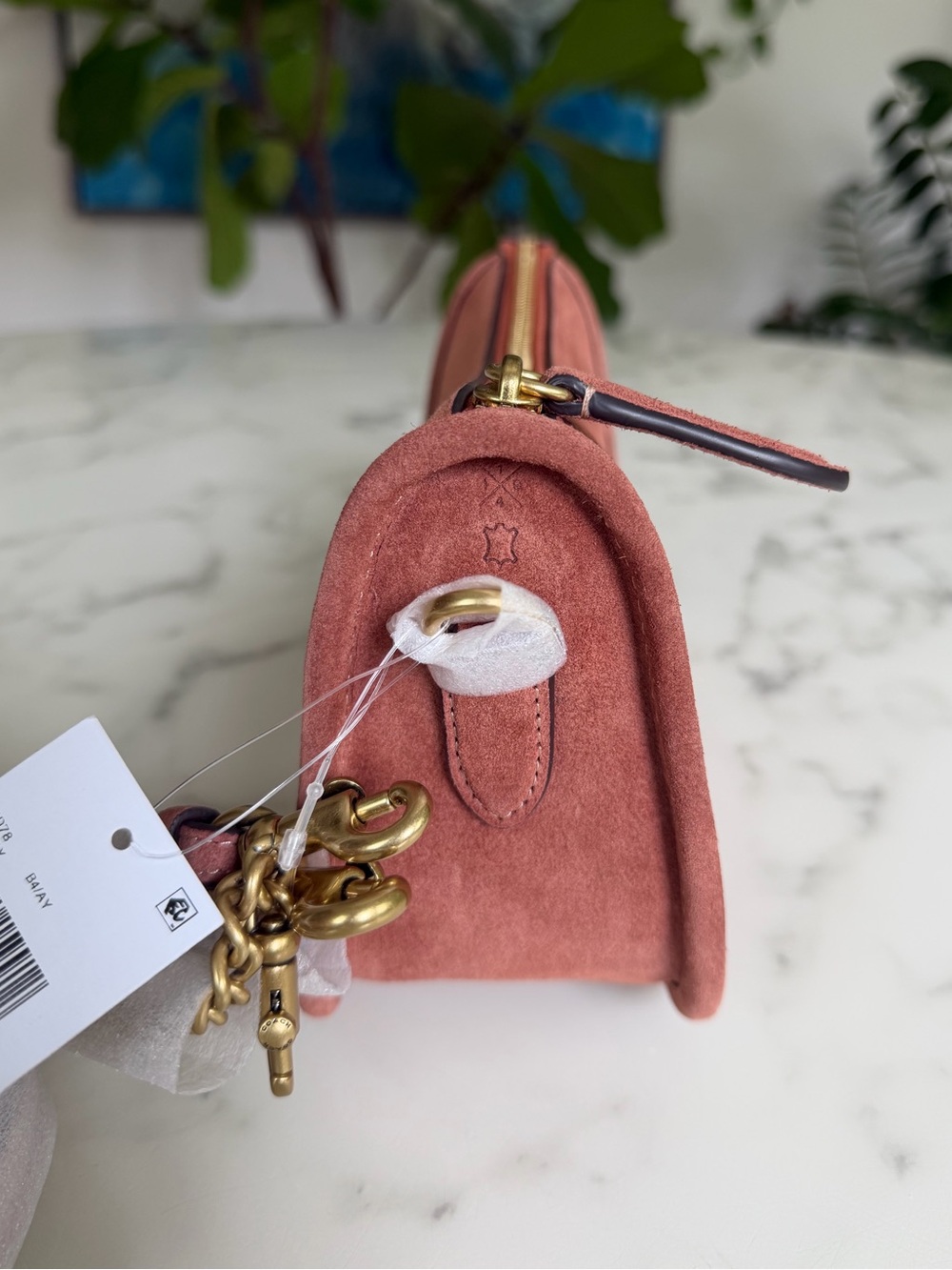 NWT Coach Waverly Bag Brass / Clay Suede Crossbody Shoulder Bag CDD78 - Picture 5 of 14